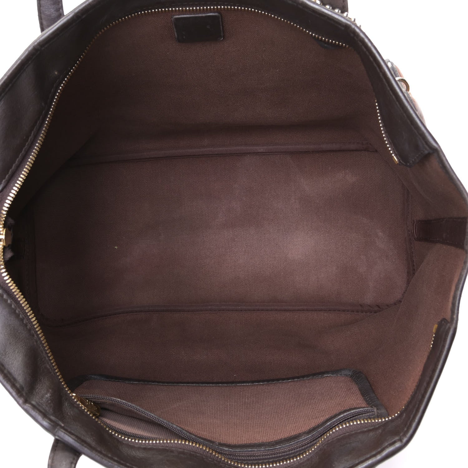 MCM Visetos Dog Bone Striped Shopper Tote Brown 4 of 9