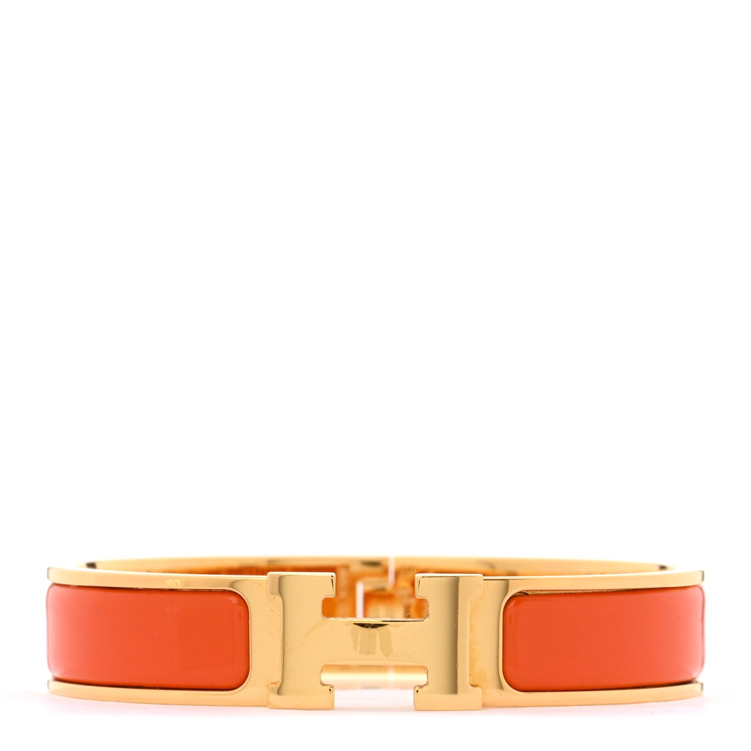Hermes Enamel Narrow Clic Clac H Bracelet PM Orange 1 of 5