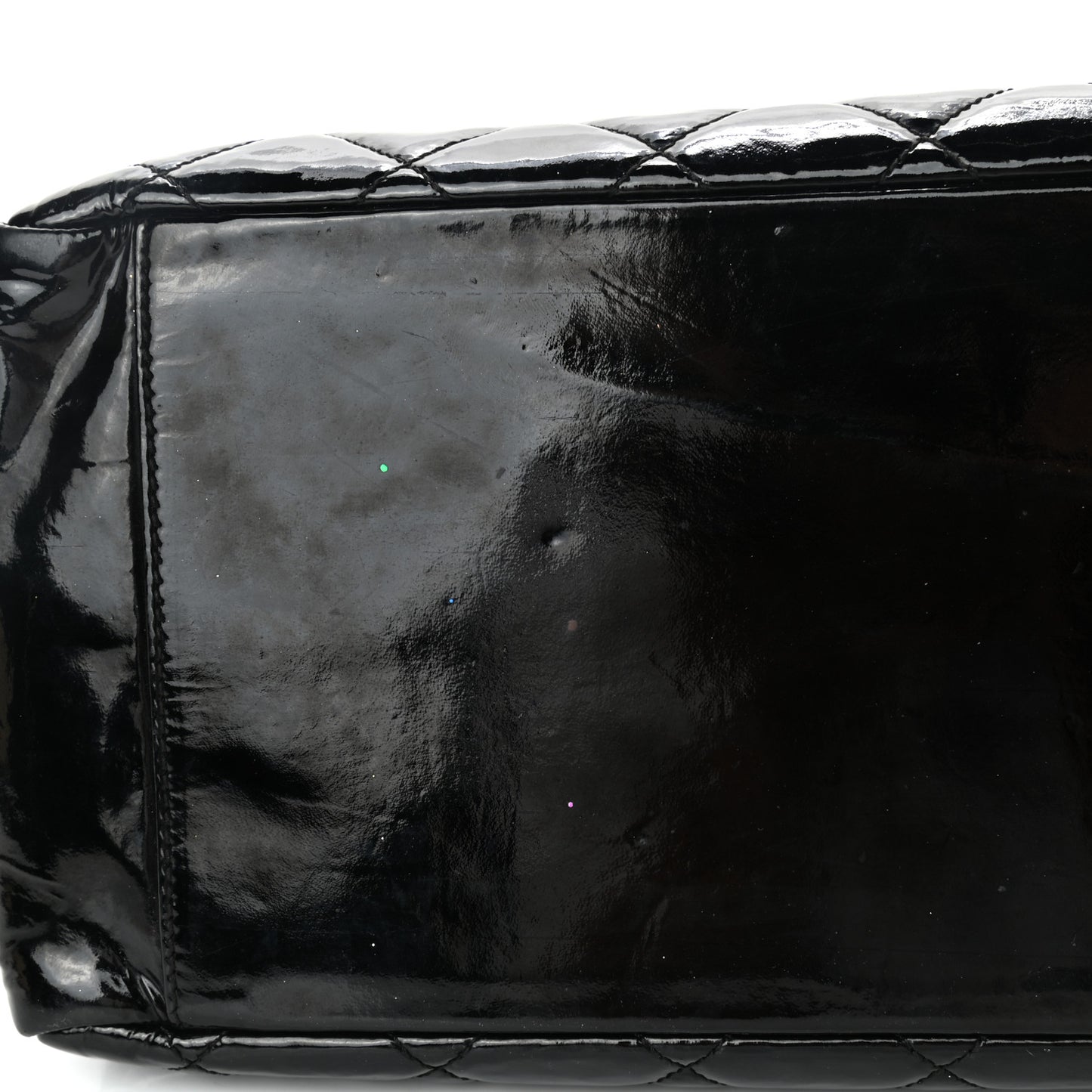 Patent Quilted Grand Shopping Tote GST Black