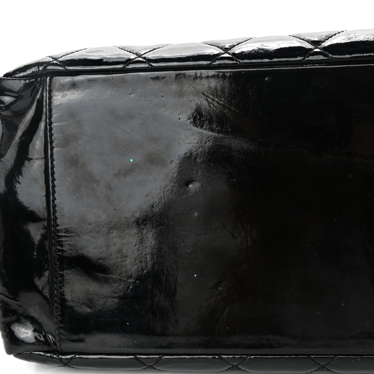 Chanel Patent Quilted Grand Shopping Tote GST Black 9 of 10