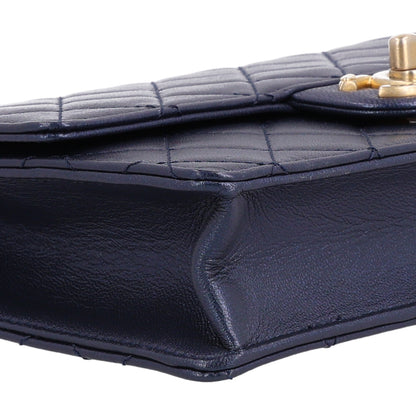 Chanel Iridescent Lambskin Quilted Small Chic Pearls Flap Blue 9 of 10