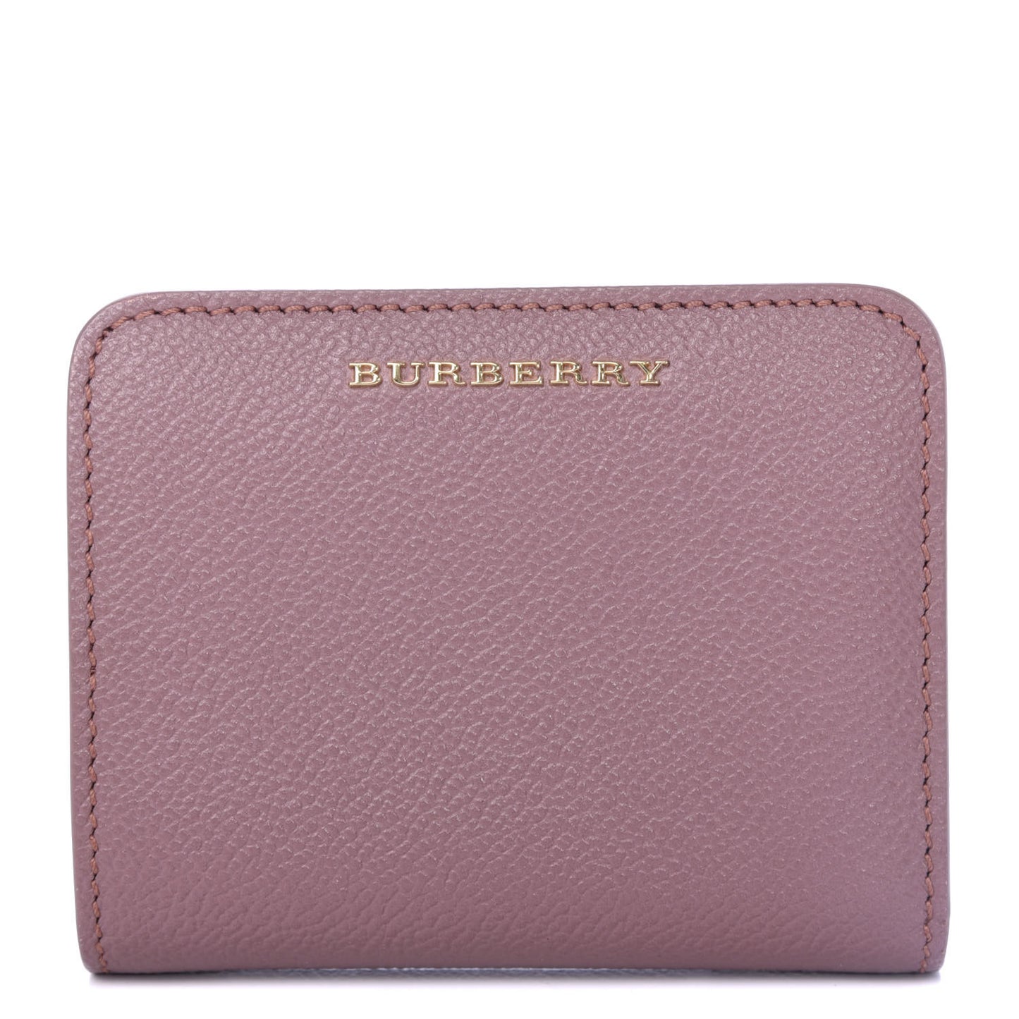 Grainy Calfskin Compact Wallet Pink