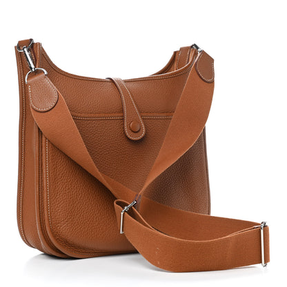 Hermes Taurillon Clemence Evelyne III PM Gold 2 of 9