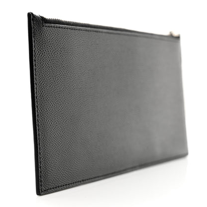 Saint Laurent Grained Calfskin Zip Pouch Card Holder Black 3 of 8