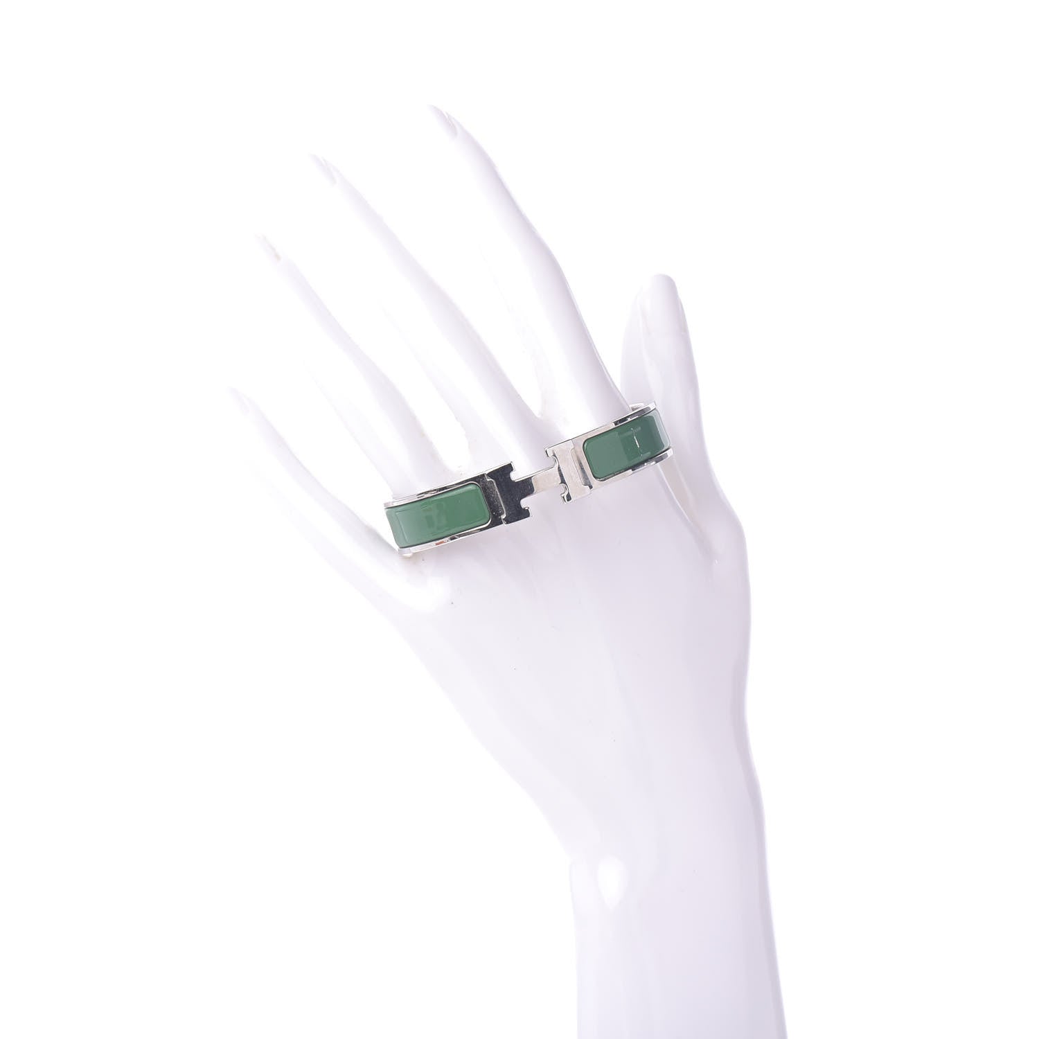 Hermes Enamel Narrow Clic Clac H Bracelet PM Vert Sapin 2 of 5