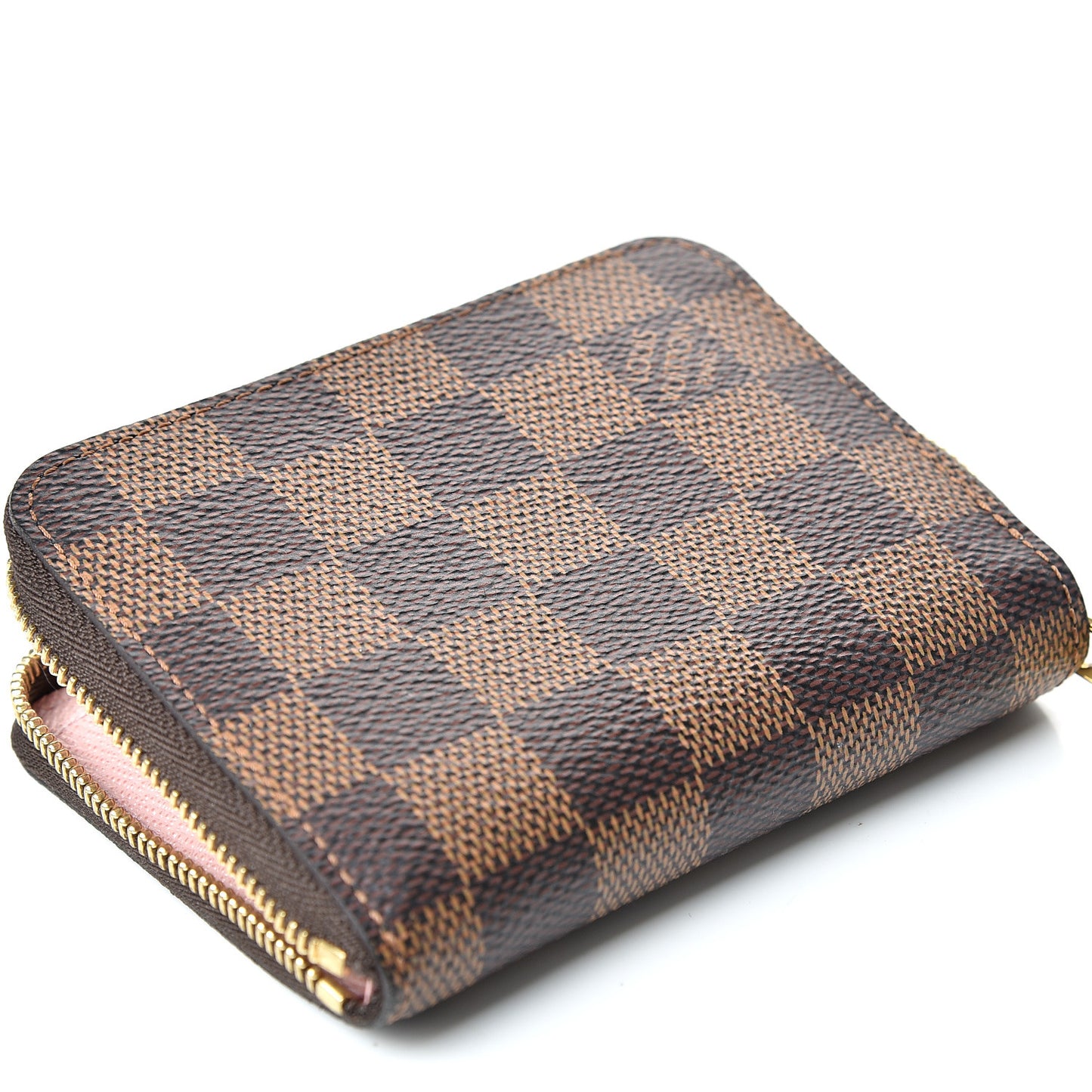 Damier Ebene Zippy Coin Purse Rose Ballerine