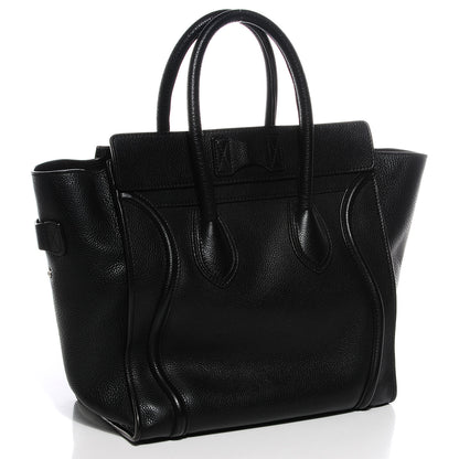 Celine Drummed Calfskin Mini Luggage Black 3 of 8