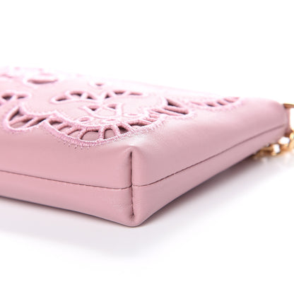 Dolce & Gabbana Lambskin Embroidered Laser Cut Micro Crossbody Pochette Rose Poudre 9 of 11