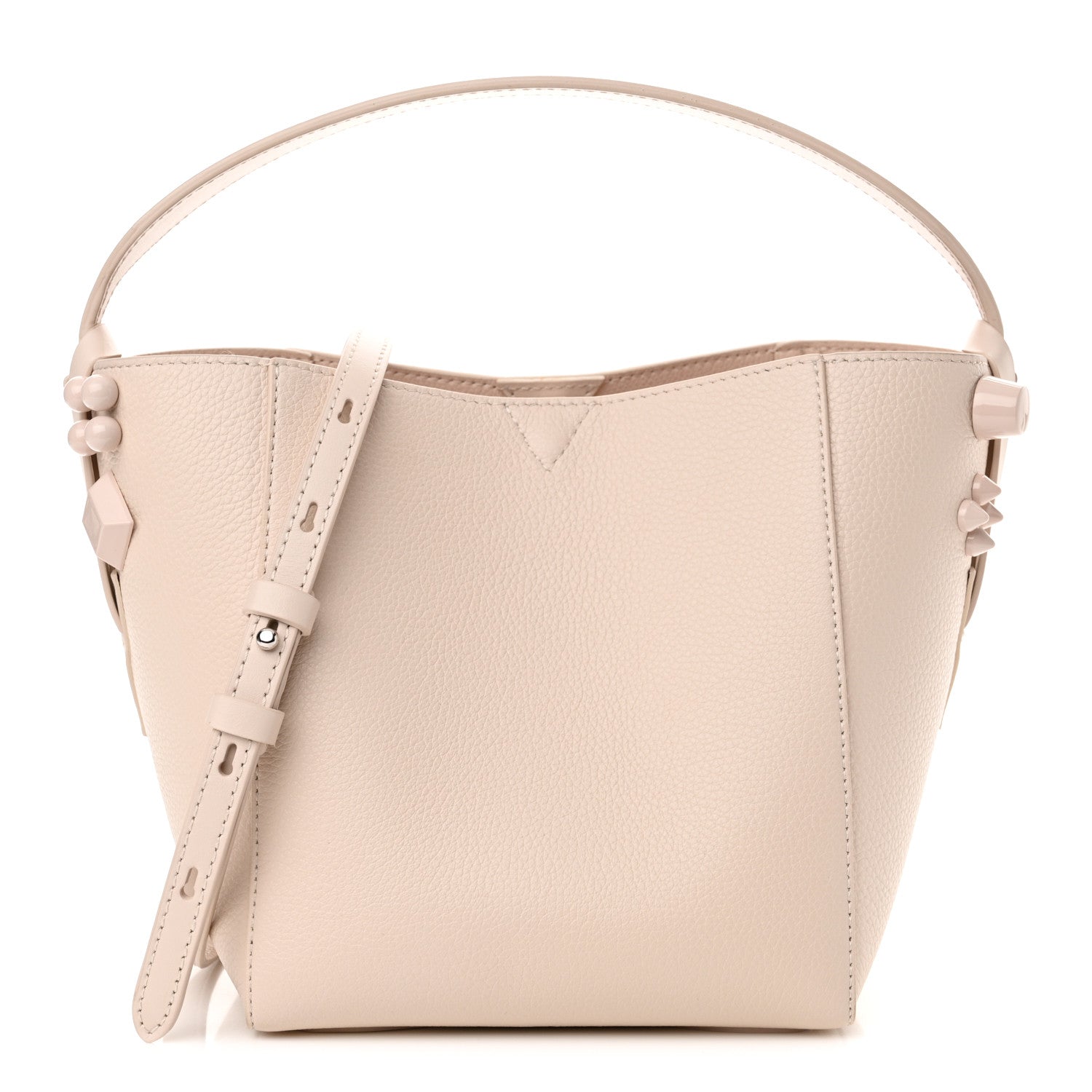 Christian Louboutin Calfskin Spiked Mini Cabachic Mini Bucket Bag Leche 1 of 10