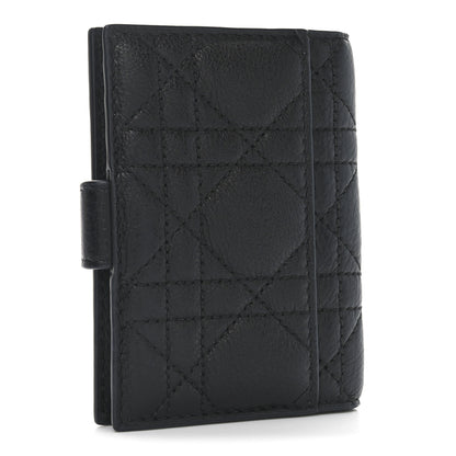 Christian Dior Supple Calfskin Cannage Caro Dandelion Card Holder Black 3 of 6