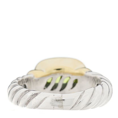 David Yurman Sterling Silver 14K Yellow Gold Peridot 10mm Noblesse Ring 51 5.75 5 of 6