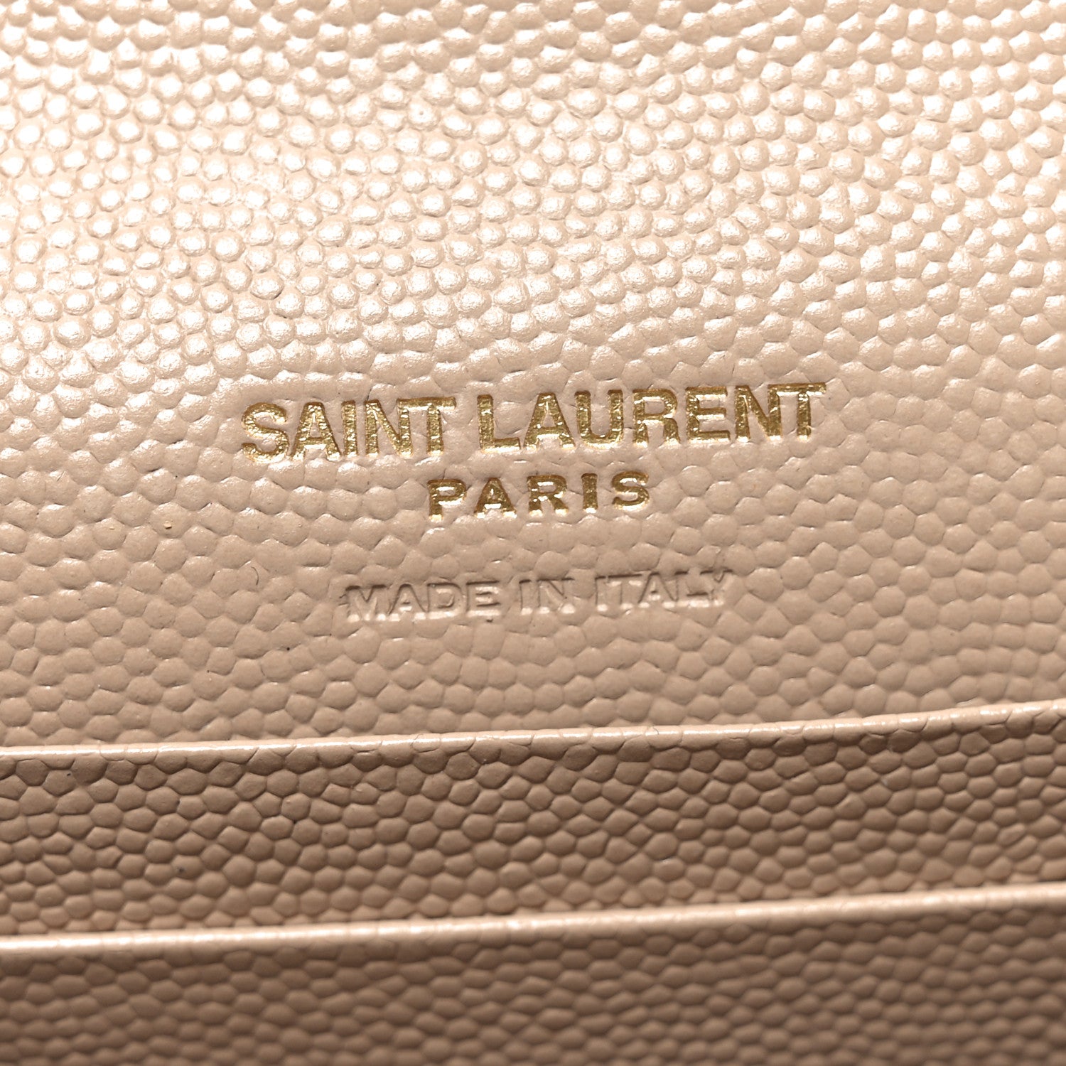 Saint Laurent Grain De Poudre Matelasse Chevron Small Monogram Envelope Wallet Dark Beige 6 of 7