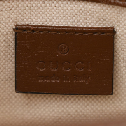 Gucci GG Supreme Monogram Azalea Calfskin Web Mini Horsebit 1955 Shoulder Bag Beige Ebony Brown Sugar 6 of 10