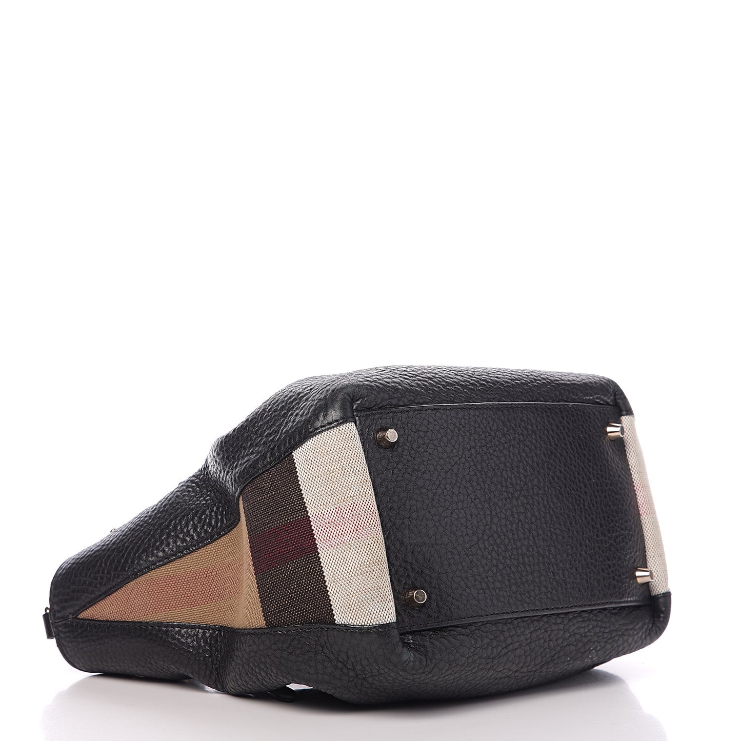 Grainy Calfskin House Check Small Maidstone Black