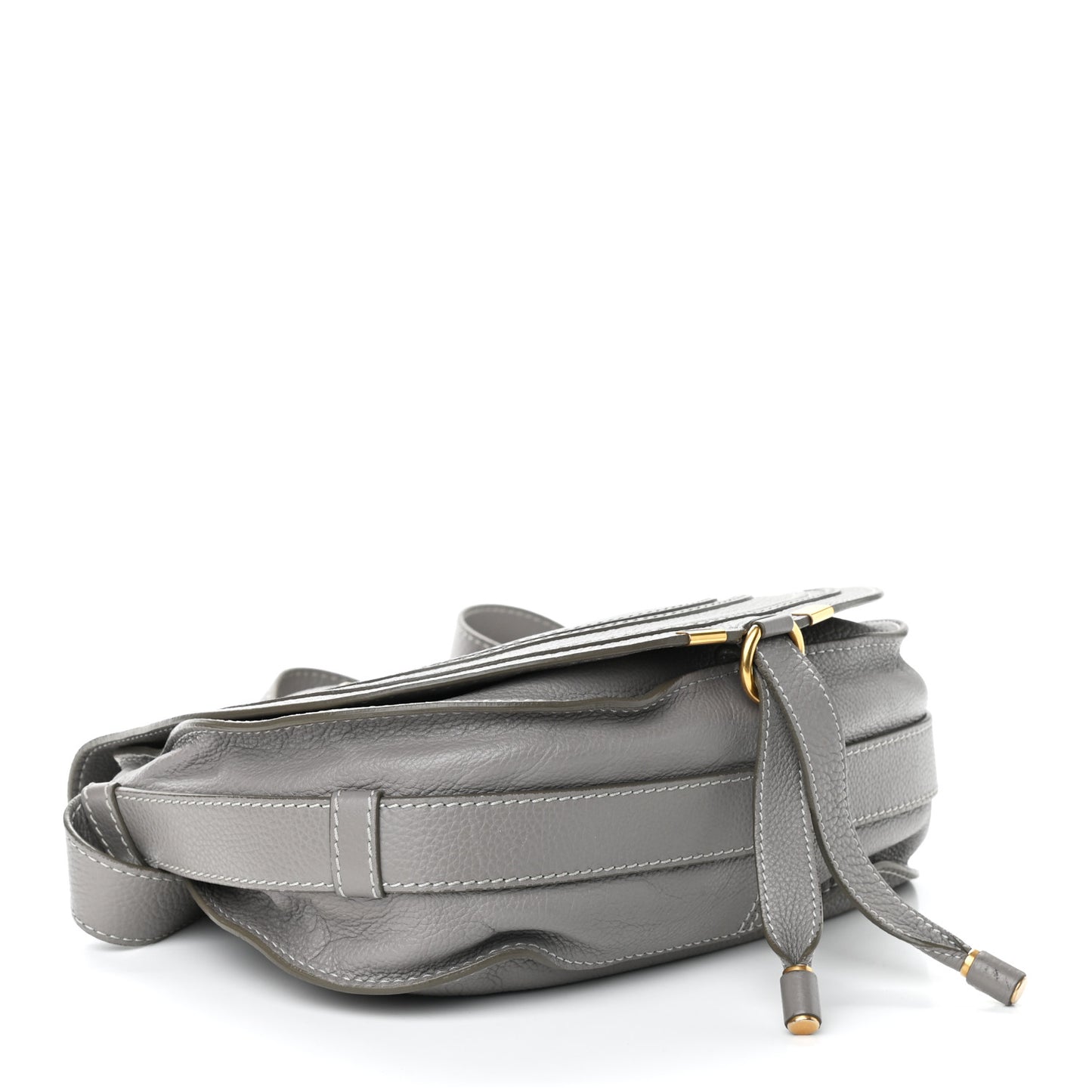Calfskin Medium Marcie Round Crossbody Bag Cashmere Grey