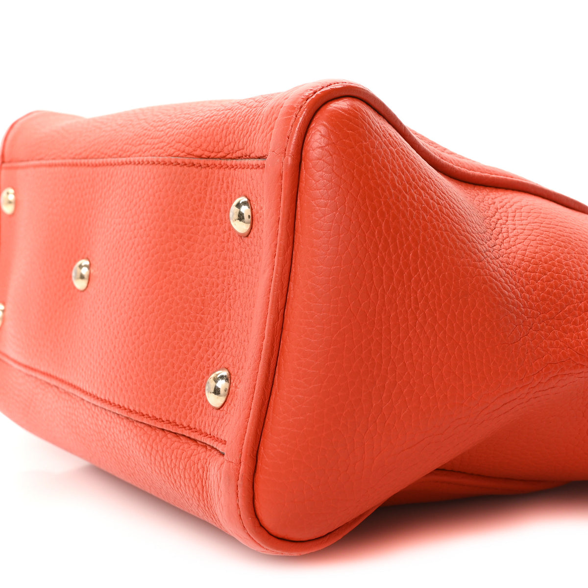 Gucci Pebbled Calfskin Small Soho Top Handle Bag Sun Orange 9 of 10