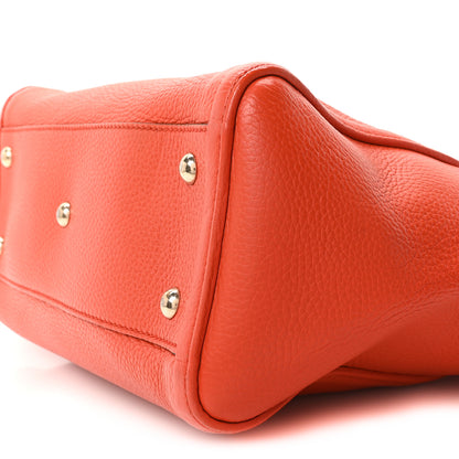 Gucci Pebbled Calfskin Small Soho Top Handle Bag Sun Orange 9 of 10