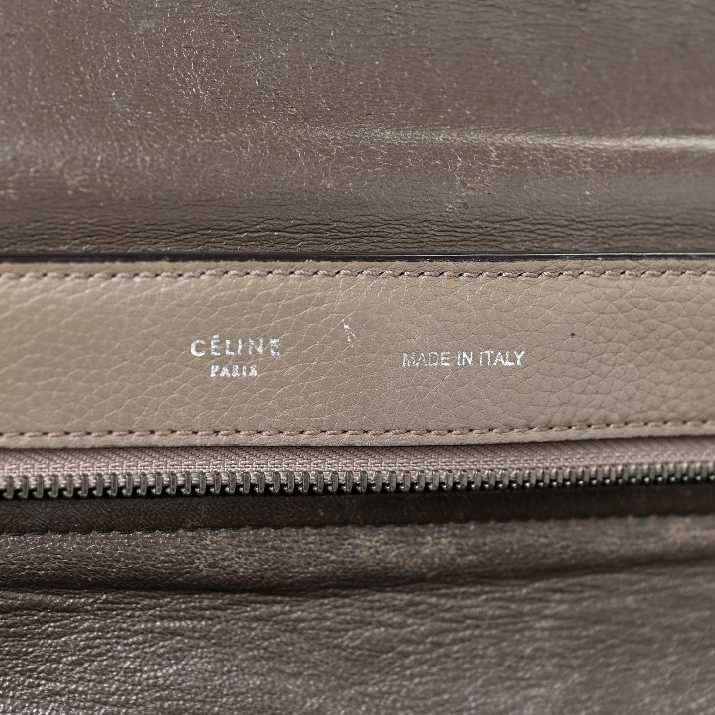 Smooth Calfskin Suede Large Tri-Color Trapeze Brown