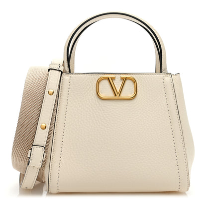 Valentino Garavani Soft Grainy Calfskin Alltime Small Handbag Ivory 1 of 8