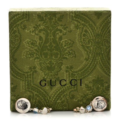 Gucci Sterling Silver Blind for Love Blue Cubic Zirconia Cat Drop Earrings 6 of 6