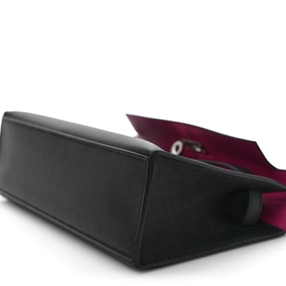Hermes Swift Horseshoe Kelly Pochette Clutch Black Rose Pourpre 9 of 10