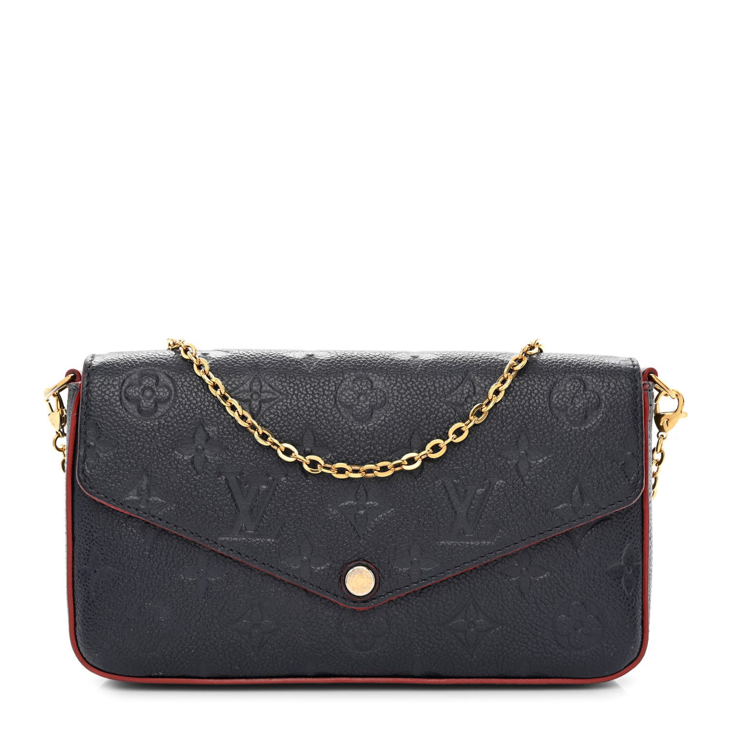 Empreinte Pochette Felicie Chain Wallet Marine Rouge