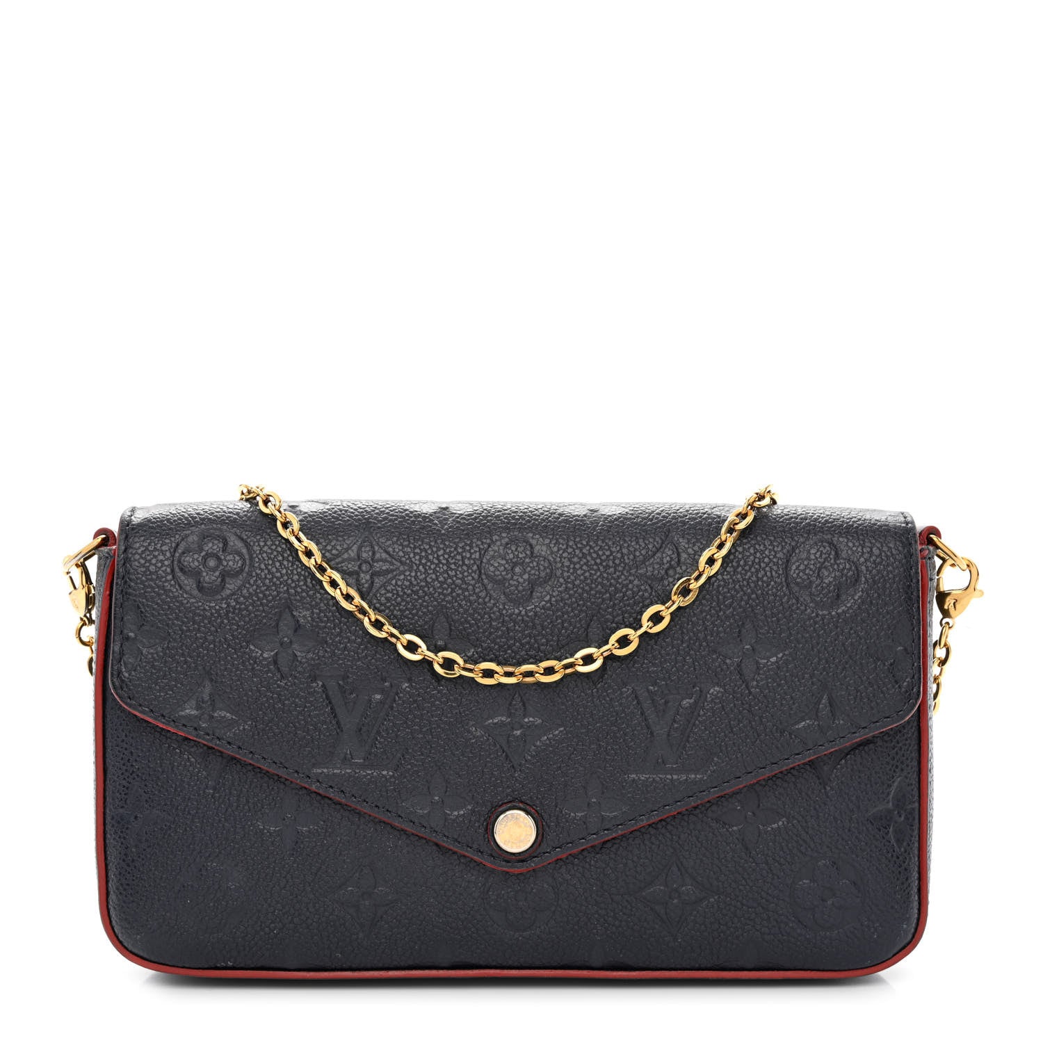 Louis Vuitton Empreinte Pochette Felicie Chain Wallet Marine Rouge 3 of 12