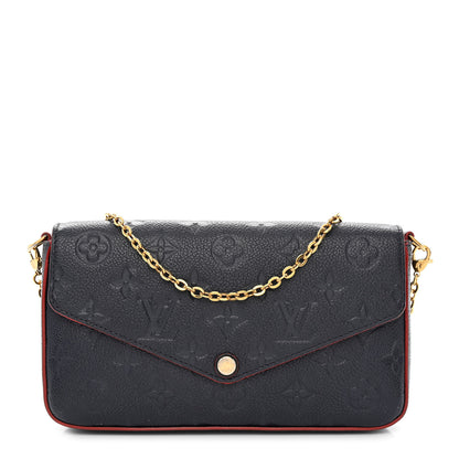 Louis Vuitton Empreinte Pochette Felicie Chain Wallet Marine Rouge 3 of 12