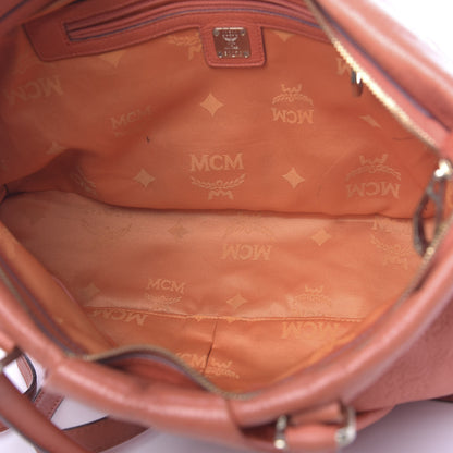 MCM Calfskin Ottomar Monogram Tote Hot Coral 5 of 14