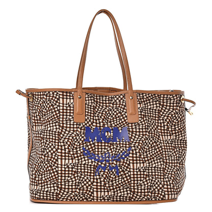 MCM Visetos Large Liz Reversible Shopper Tote Cognac 4 of 18