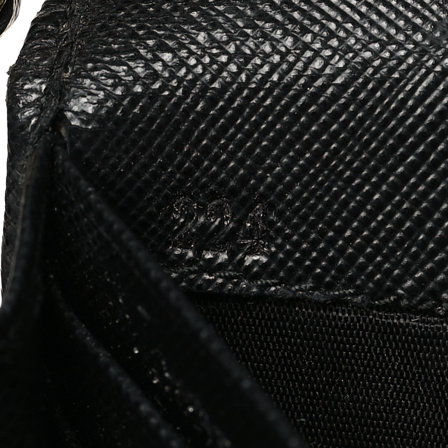 Prada Saffiano Metal Oro Chain Wallet Black 7 of 16