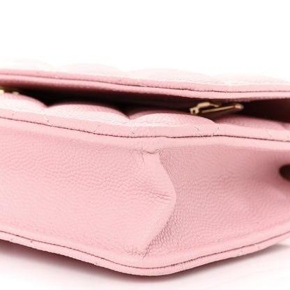 Chanel Caviar Quilted Wallet on Chain WOC Light Pink 10 of 11