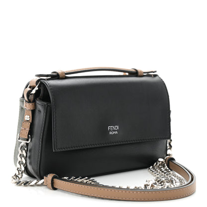 Fendi Vitello Dolce Crystal Flowerland Bi-Color Micro Double Baguette Verde Prato Black 3 of 10