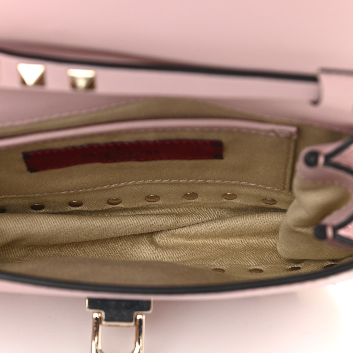 Valentino Garavani Vitello Mini Rockstud Flap Saddle Crossbody Bag Water Rose 4 of 8
