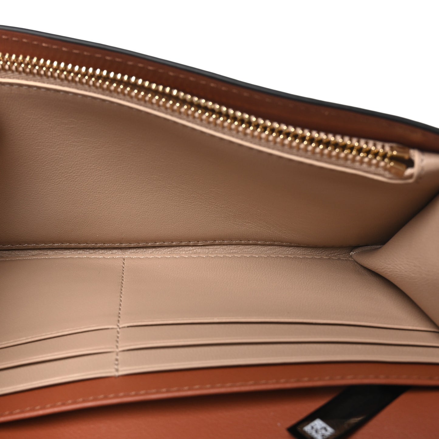 Calfskin Alphabet Long Wallet Brown