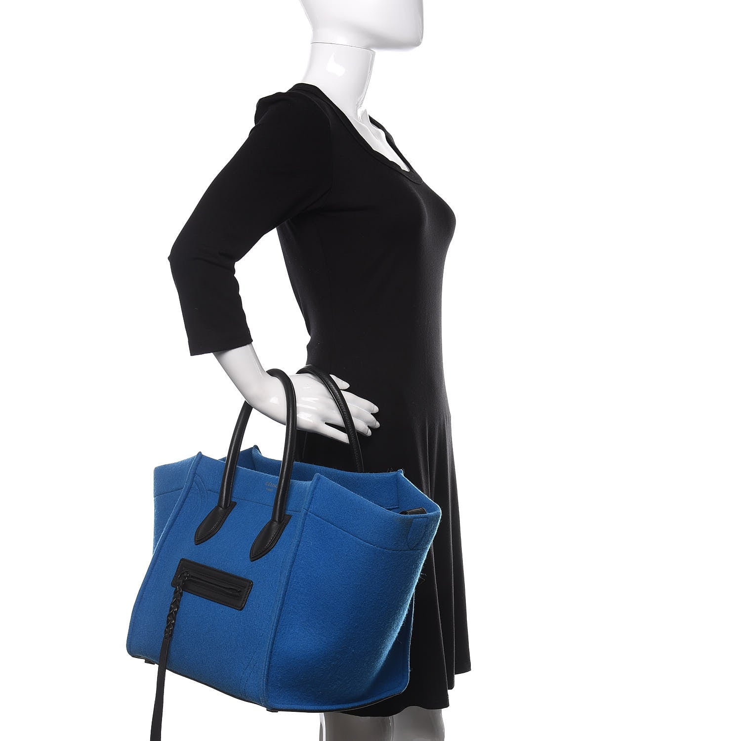Celine Felt Medium Phantom Luggage Bright Blue 2 of 9