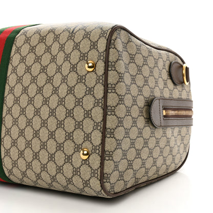 Gucci X BALENCIAGA BB Monogram Web Graffiti Medium Ophidia Carry-On Duffle Bag Beige New Acero 9 of 9