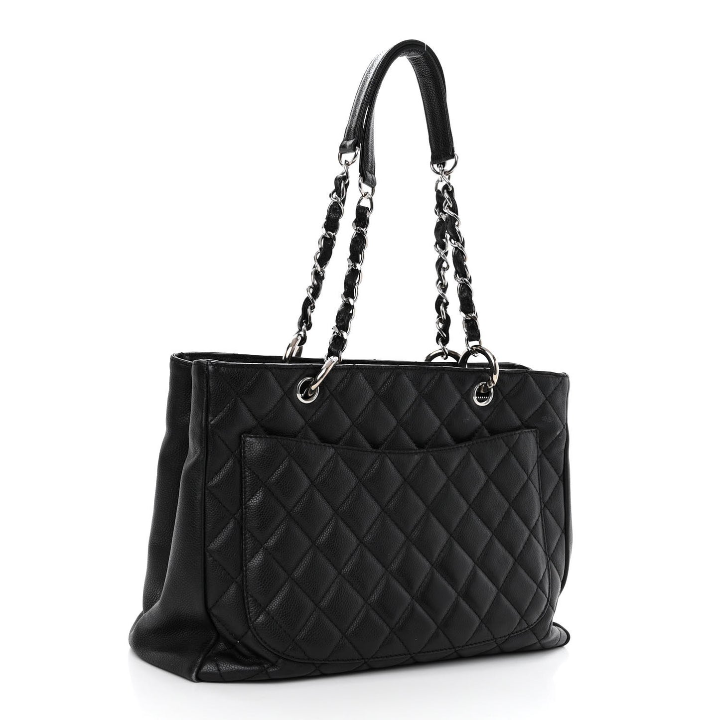 Caviar Quilted Grand Shopping Tote GST Black