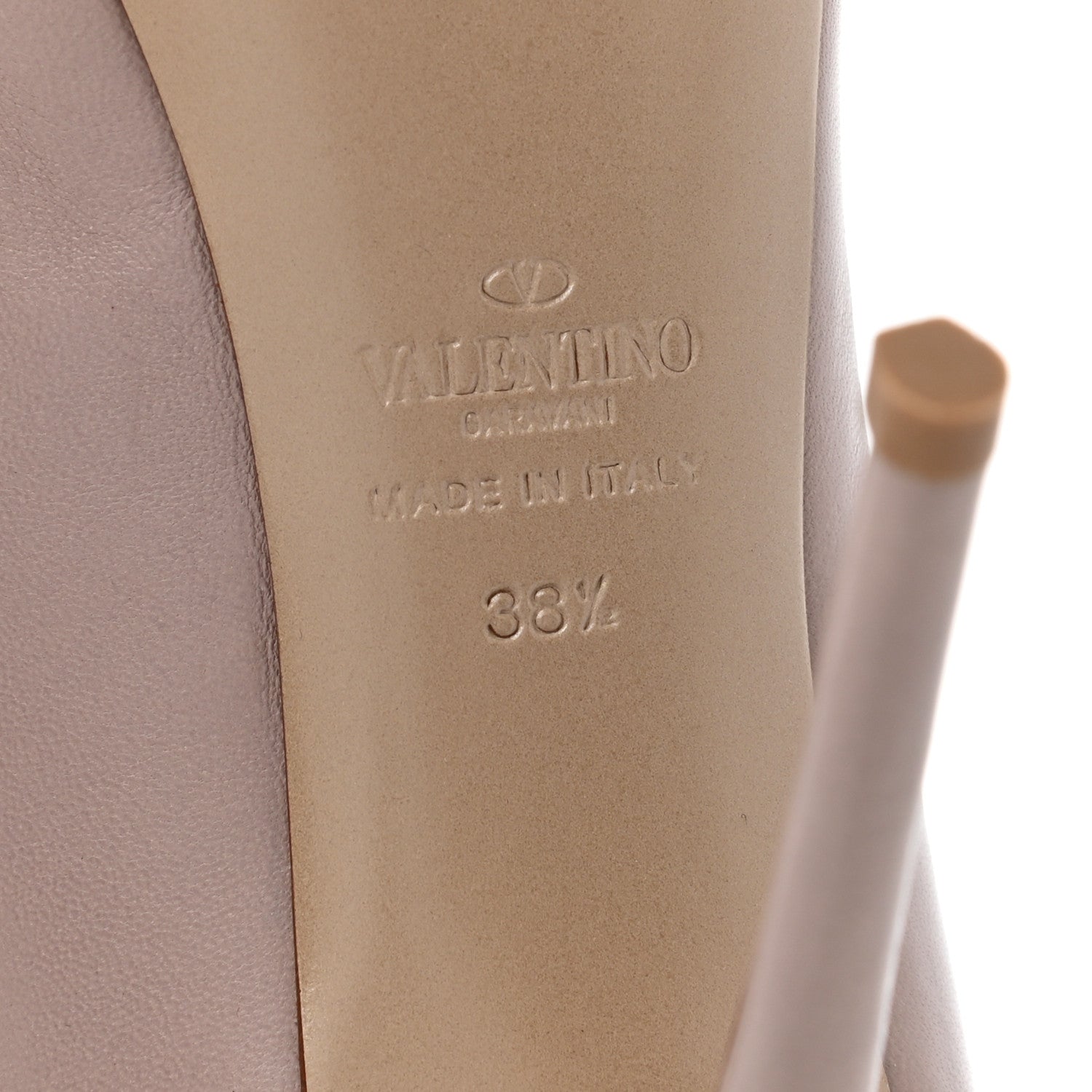 Valentino Garavani Nappa Mesh Rockstud Peep Toe Platform Pumps 38.5 Poudre 6 of 12