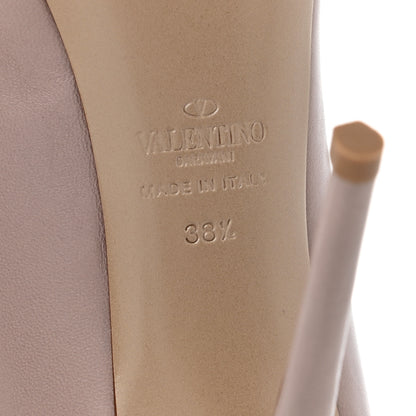 Valentino Garavani Nappa Mesh Rockstud Peep Toe Platform Pumps 38.5 Poudre 6 of 12