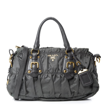 Prada Tessuto Nylon Gaufre Shopping Satchel Fumo 1 of 13