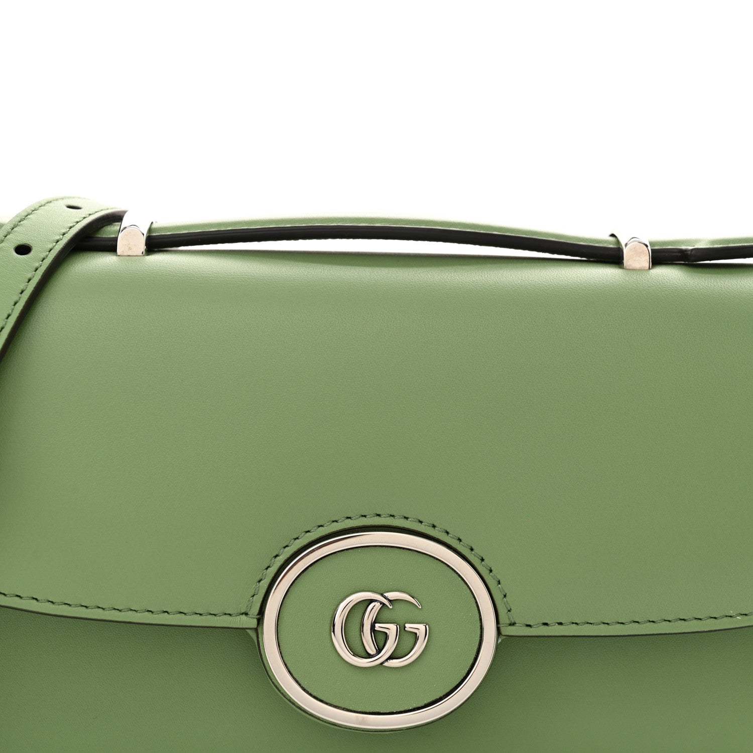 Gucci Senna Calfskin Petite GG Top Handle Shoulder Bag Green Soil Grass 8 of 10
