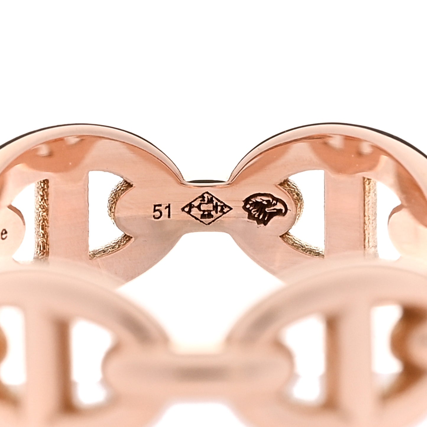 18K Rose Gold PM Chaine d'Ancre Enchainee Ring 51 5.75