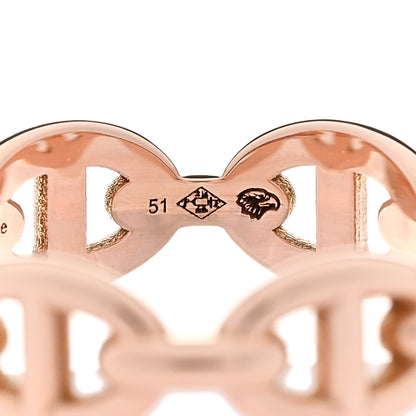 Hermes 18K Rose Gold PM Chaine d'Ancre Enchainee Ring 51 5.75 6 of 7