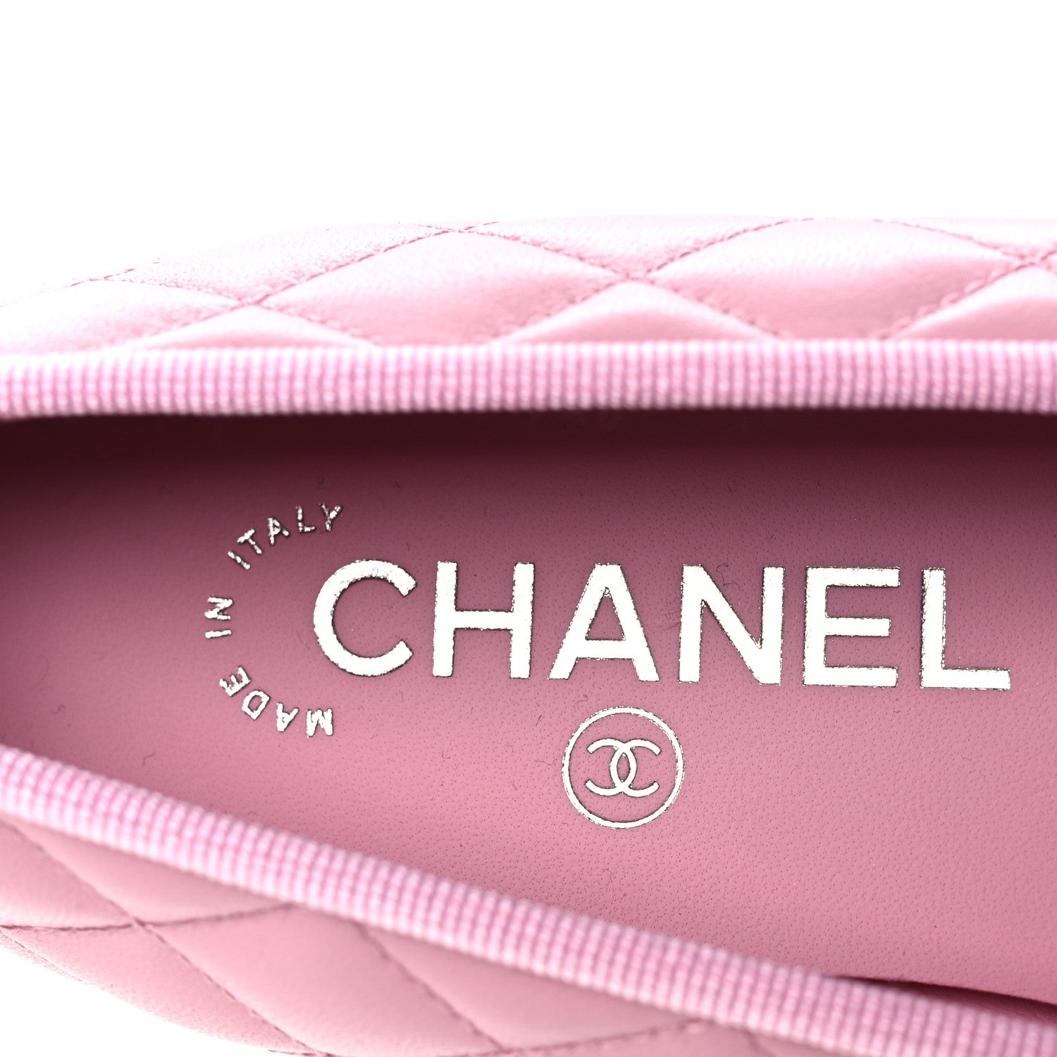 Chanel Lambskin Quilted CC Cap Toe Ballerina Flats 38.5 Pink Black 9 of 12