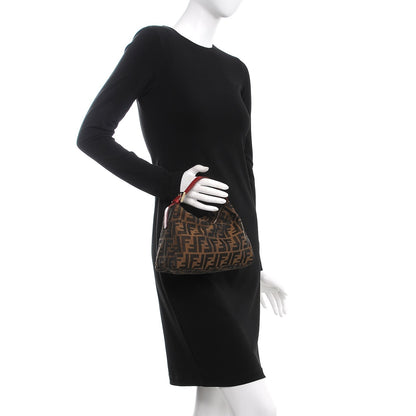 Fendi Zucca Cuoio Lucido Mini Pochette Tobacco Rosso Scuro 2 of 11