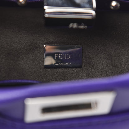 Fendi Shiny Nappa Waves Bi-Color Micro Peekaboo Iconic Satchel Purple Amber 6 of 11