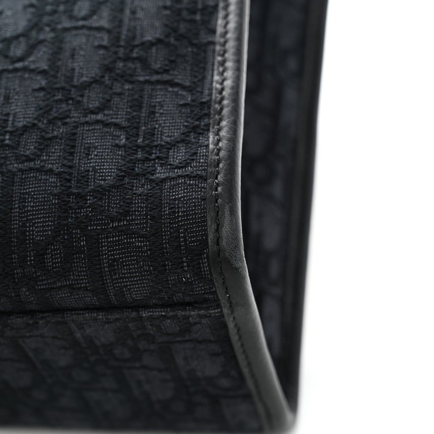 Grained Calfskin Oblique Jacquard Safari Tote  Black