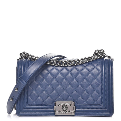 Chanel Caviar Quilted Medium Boy Flap Dark Blue 1 of 8