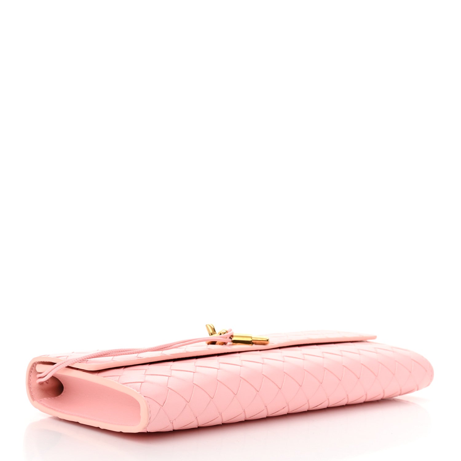 Bottega Veneta Nappa Intrecciato Long Andiamo Top Handle Clutch Rose 4 of 9